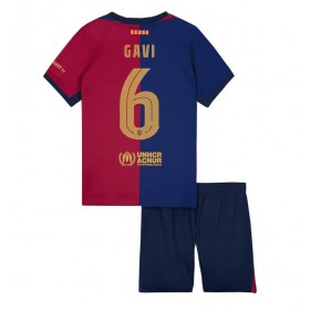 Barcelona Paez Gavi #6 Heimtrikot 2024-25 Kurzarm (+ kurze hosen)